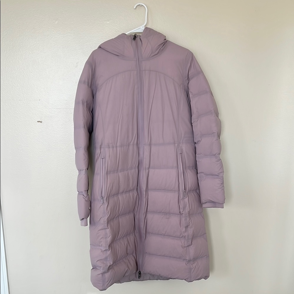 Lululemon Athletica Sleet Street Purple Puffer Jacket with Hood